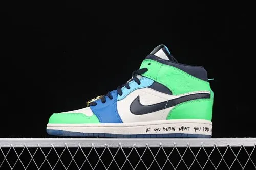 All categories Air Jordan Jordan series basketball shoes Air Jordan 1 Mid different versions Melody Ehsani x Air Jordan 1 Mid "Fearless" AJ1 Joe 1 watch orange and green mandarin duck CQ7629-100